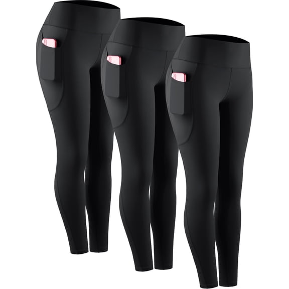 NELEUS Womens Compression Yoga Leggings for Workout High Waist Tummy Control with 2 Pockets,Black,US Size M