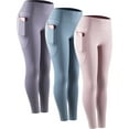 thumbnail image 1 of NELEUS Womens Compression Yoga Leggings for Workout High Waist Tummy Control with 2 Pockets,Light Blue+Light Purple+Light Pink,US Size XL, 1 of 7