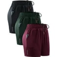 thumbnail image 1 of NELEUS Womens Elastic Waist Athletic Running Shorts for Workout Casual with Pockets,Black+Dark Green+Wine Red,US Size M, 1 of 8