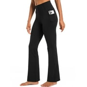 NELEUS Womens Flare Leggings for Yoga Workout Lycra High Waist Stretch Bootcut Pants with Two Pockets,Black,US Size XL