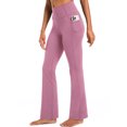 thumbnail image 1 of NELEUS Womens Flare Leggings for Yoga Workout Lycra High Waist Stretch Bootcut Pants with Two Pockets,Velvet Pinkish Purple,US Size L, 1 of 2