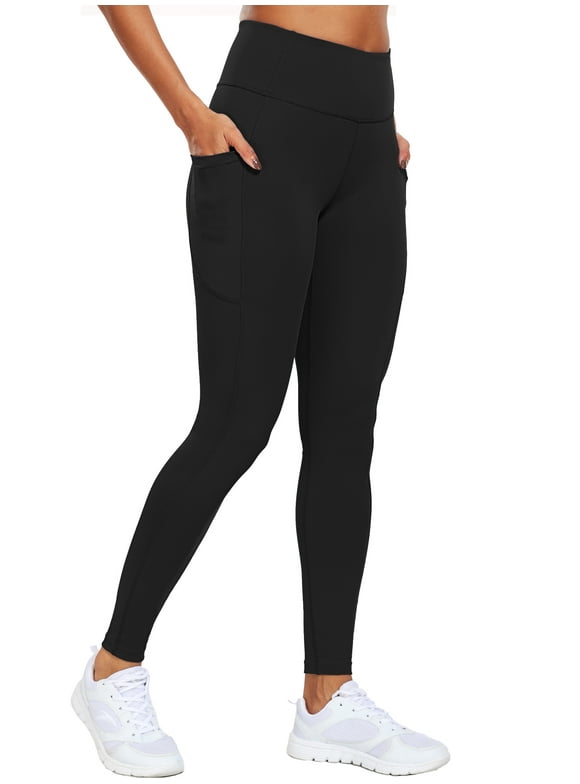 NELEUS Womens High Waist Ankle Yoga Leggings Workout with Two Pockets,Black,US Size L
