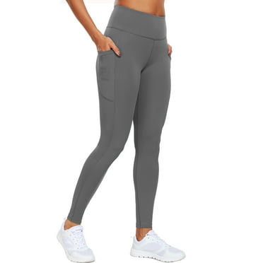 NELEUS Womens High Waist Ankle Yoga Leggings Workout with Two Pockets,Gray,US Size 2XL