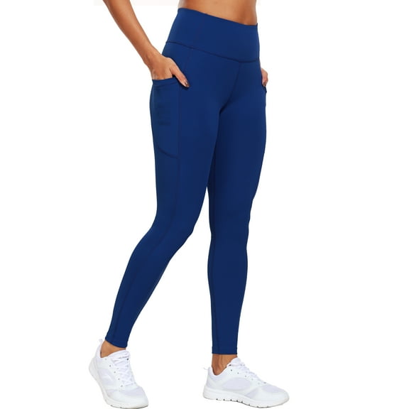 NELEUS Womens High Waist Ankle Yoga Leggings Workout with Two Pockets,Navy Blue,US Size L