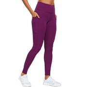 Womens High Waist Ankle Yoga Leggings Workout with Two Pockets,Purple,US Size L