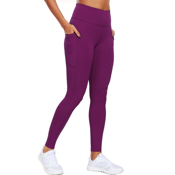 NELEUS Womens High Waist Ankle Yoga Leggings Workout with Two Pockets,Purple,US Size M