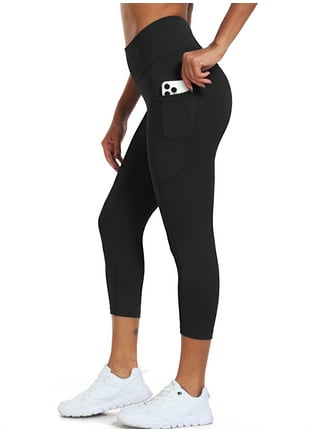 Lucy Mid-Rise Capri Tight Leggings in Black, Cropped Yoga Pants, Size Small