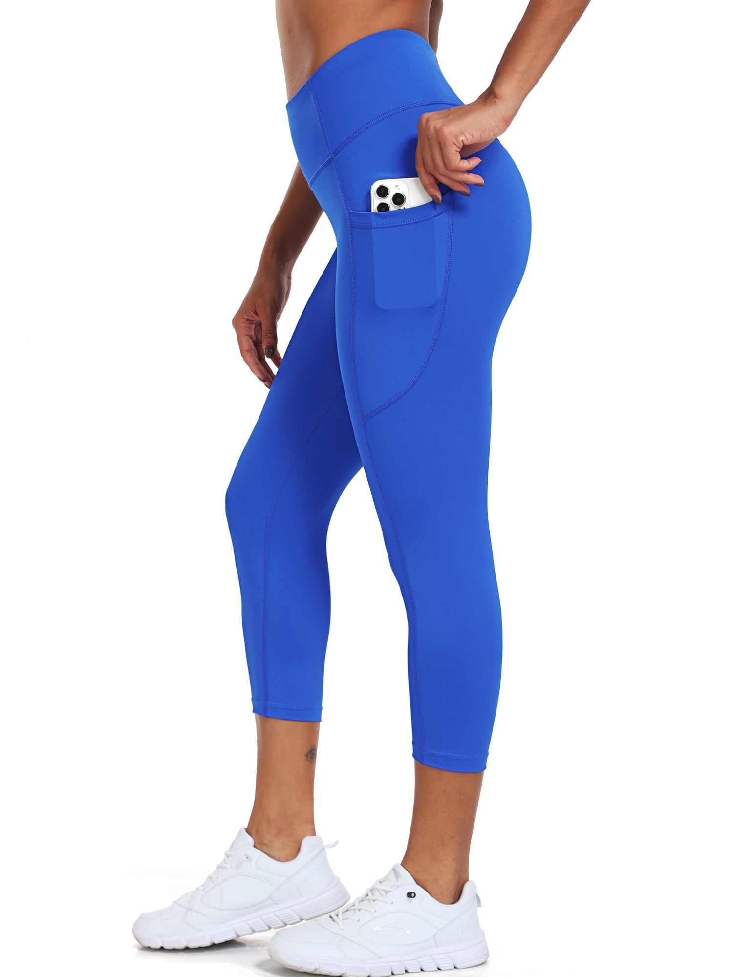 NELEUS Womens High Waist Running Workout Yoga Leggings with Pockets,Black+Gray+Navy  Blue,US Size XL 