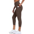 thumbnail image 1 of NELEUS Womens Plus Size High Waist Capri Yoga Leggings Cropped Pant for Workout with Two Pockets,Coffee Brown,US Size 3XL, 1 of 11