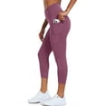 thumbnail image 1 of NELEUS Womens High Waist Capri Yoga Leggings Cropped Pant for Workout with Two Pockets,Lavender Pinkish Purple,US Size M, 1 of 9