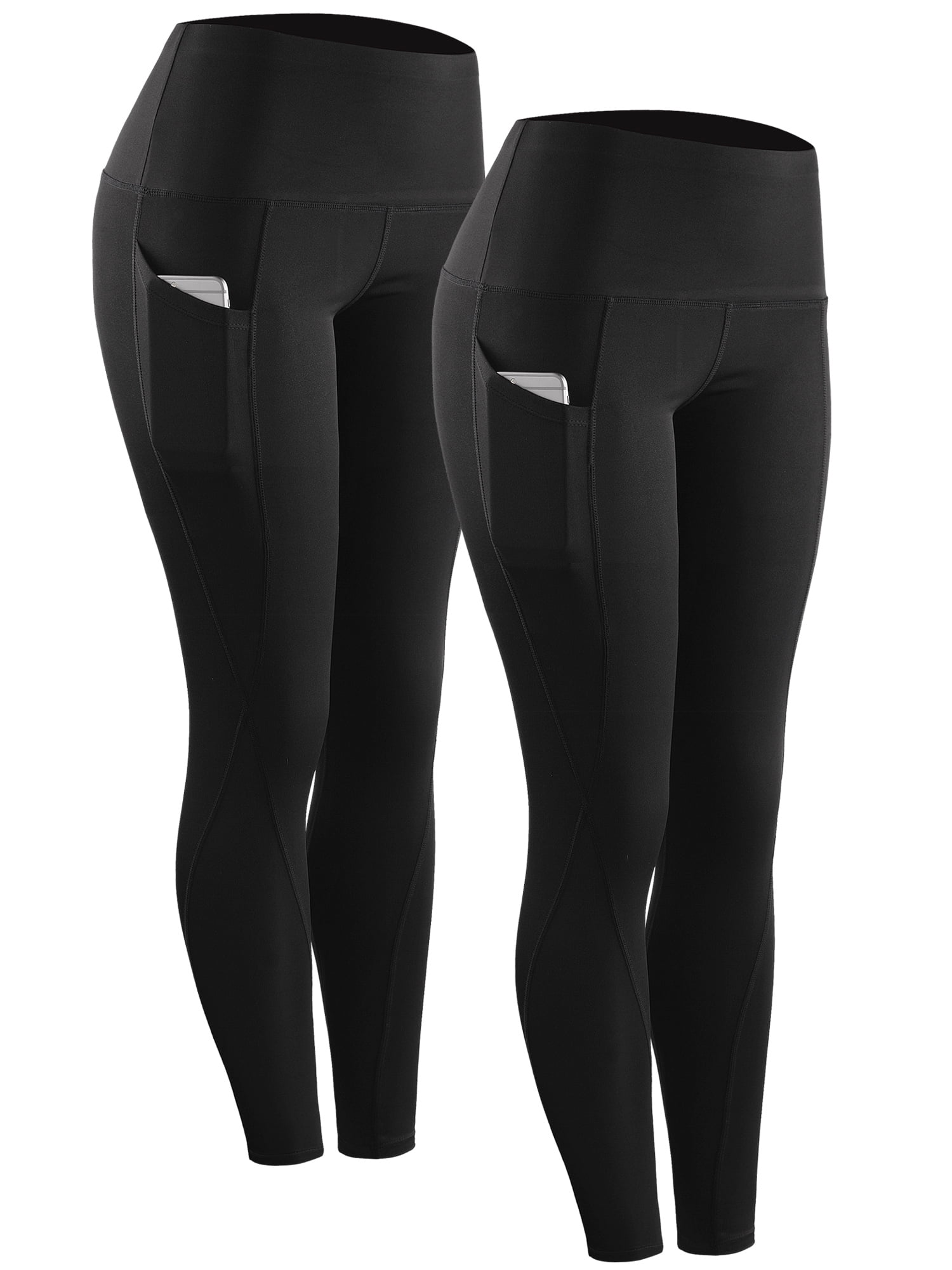 NELEUS Womens High Waist Running Workout Yoga Leggings with  Pockets,Black+Gray+Navy Blue,US Size XL