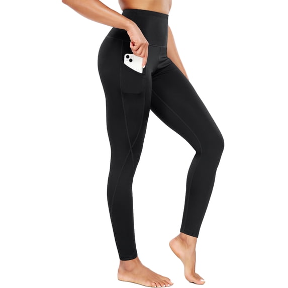 NELEUS Womens High Waist Running Workout Yoga Leggings with Side Pocket,Black,US Size L