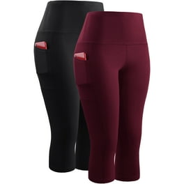 NELEUS Womens High Waist Running Workout Yoga Leggings with Pockets,Black+Gray+Red,US  Size S 
