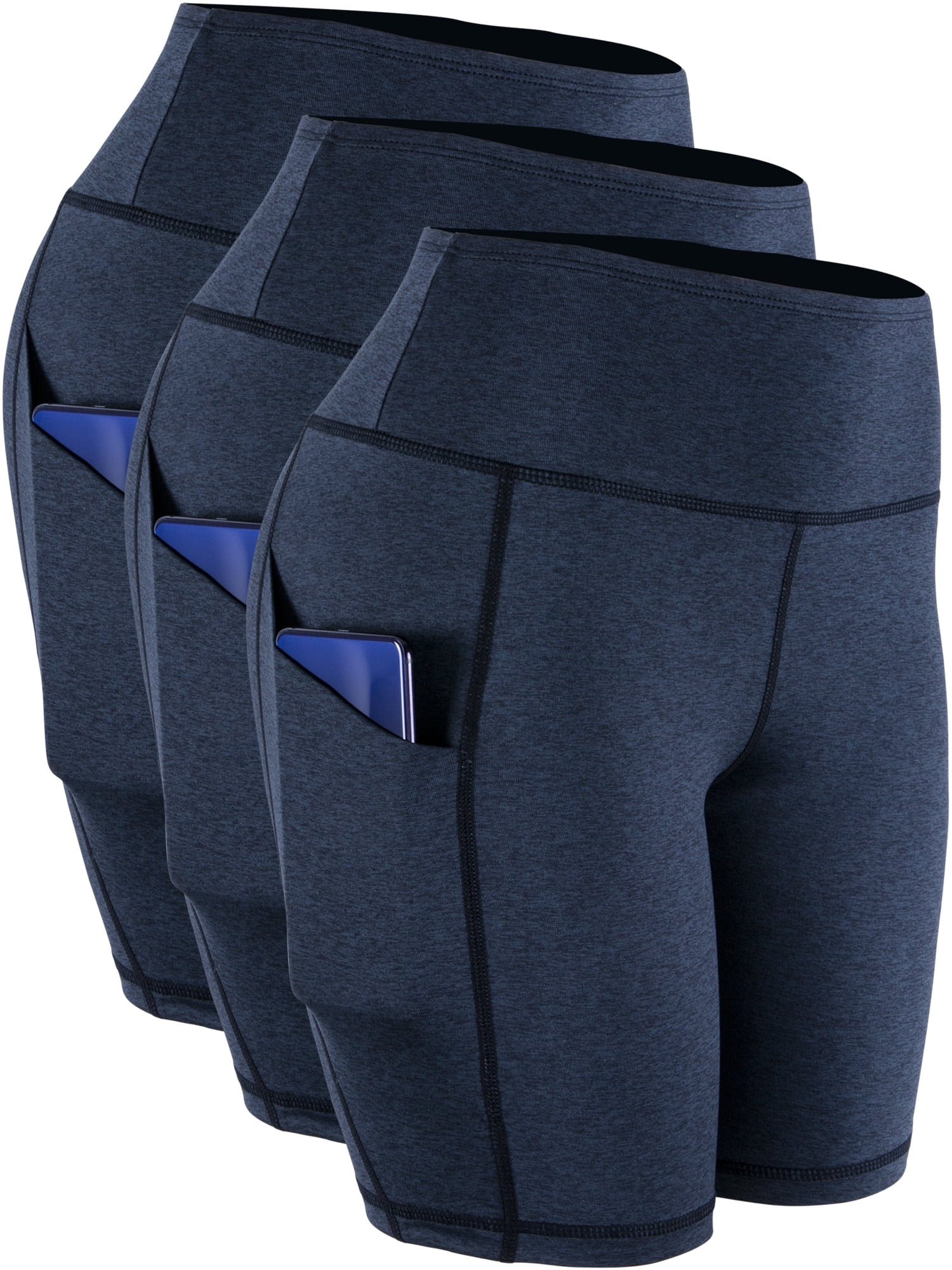 NELEUS Womens High Waisted Compression Bike Shorts Workout Running Shorts with Pockets,Dark Gray