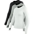 thumbnail image 1 of NELEUS Womens Long Sleeve Shirt With Thumb Hole for Workout Yoga Running Quick-Drying,Black+Gray+White,US Size S, 1 of 8