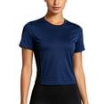 thumbnail image 1 of NELEUS Womens Plus Size Workout Shirts Athletic Running Yoga Short Sleeve Tops Tight Fit Breathable Crewneck,Navy Blue,US Size 2XL, 1 of 10