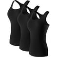 thumbnail image 1 of NELEUS Womens Tight Fitting Base Layer Dry Fit Tank Top 3 Pack,Black,US Size 2XL, 1 of 9