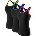 thumbnail image 1 of NELEUS Womens Tight Fitting Base Layer Dry Fit Tank Top 3 Pack,Blue+Green+Pink,US Size L, 1 of 9