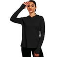 thumbnail image 1 of NELEUS Womens UPF 50+ Workout Long Sleeve Shirt Sun Protection Breathable Hooded with Thumb Holes,Black,US Size L, 1 of 6