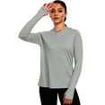 thumbnail image 1 of NELEUS Womens UPF 50+ Workout Long Sleeve Shirt Sun Protection Breathable Hooded with Thumb Holes,Gray,US Size 2XL, 1 of 6