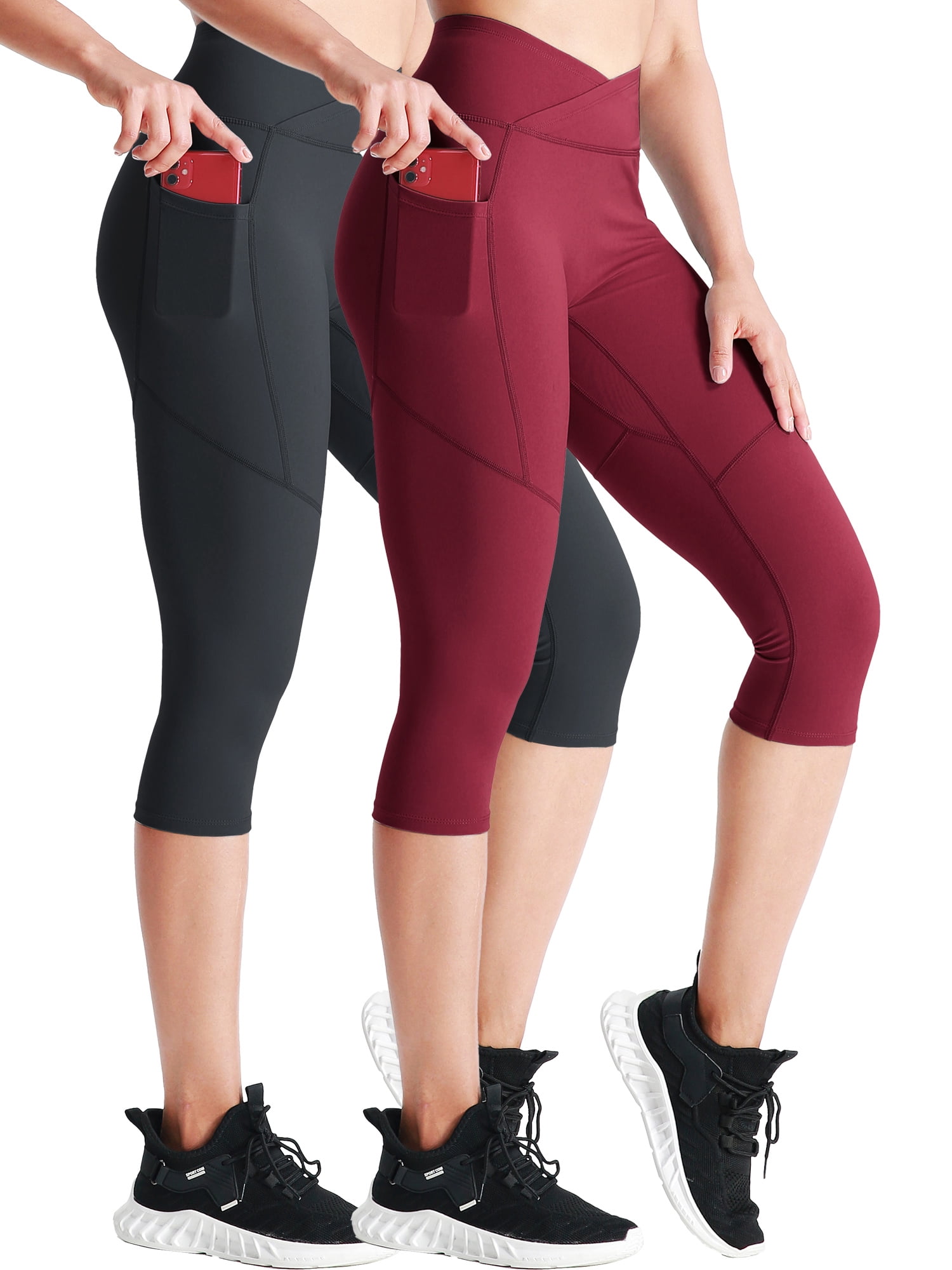 High Waist No Front Seam Yoga Shorts With Side Pockets Butt Lifting - View #10