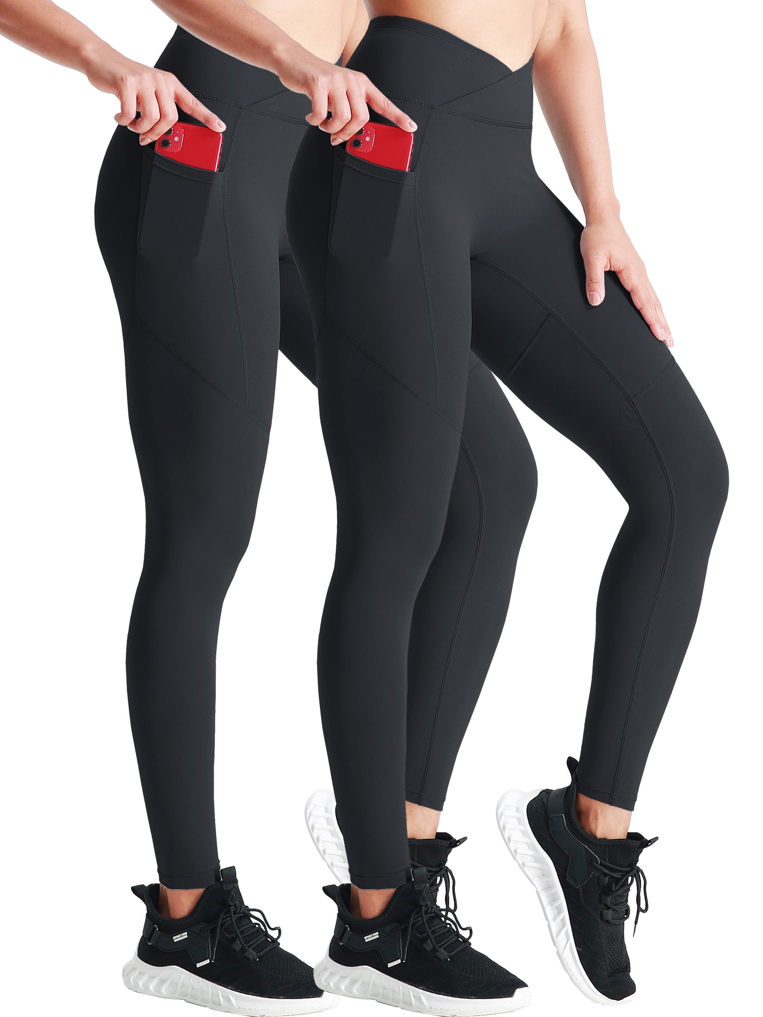 njshnmn Women Bootcut Yoga Pants with Pockets Leggings Crossover