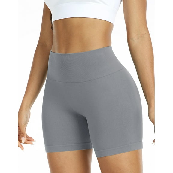 NELEUS Womens Workout Shorts High Waist Athletic No Front Seam Scrunch Butt Yoga Shorts 1 Pack, Gray, US Size XL
