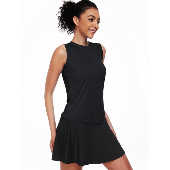 NELEUS Womens Workout Tank Tops UPF50+ Loose Fit High Neck for Athletic Yoga Casual Tops,Black,US Size 2XL