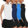 thumbnail image 1 of NELEUS Womens Workout Tank Tops UPF50+ Loose Fit High Neck for Athletic Yoga Casual Tops,Black+White+Blue+Navy Blue,US Size L, 1 of 7