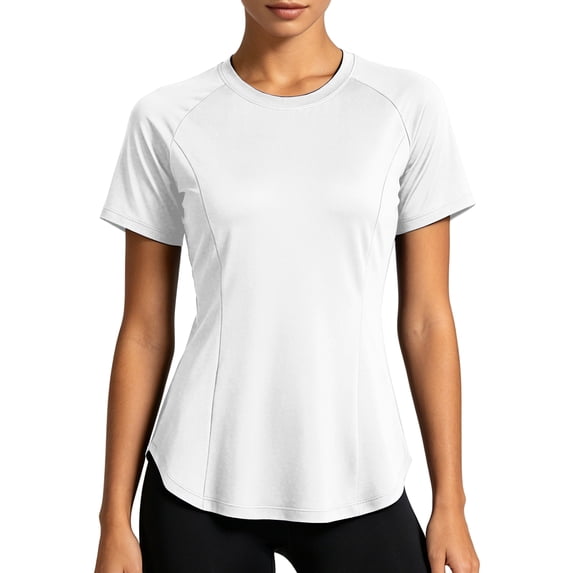 NELEUS Womens Plus Size Workout Tops for Activewear Athletic Gym Tee Casual Tops Loose Fit Quick Dry Crew Neck,White,US Size 2XL