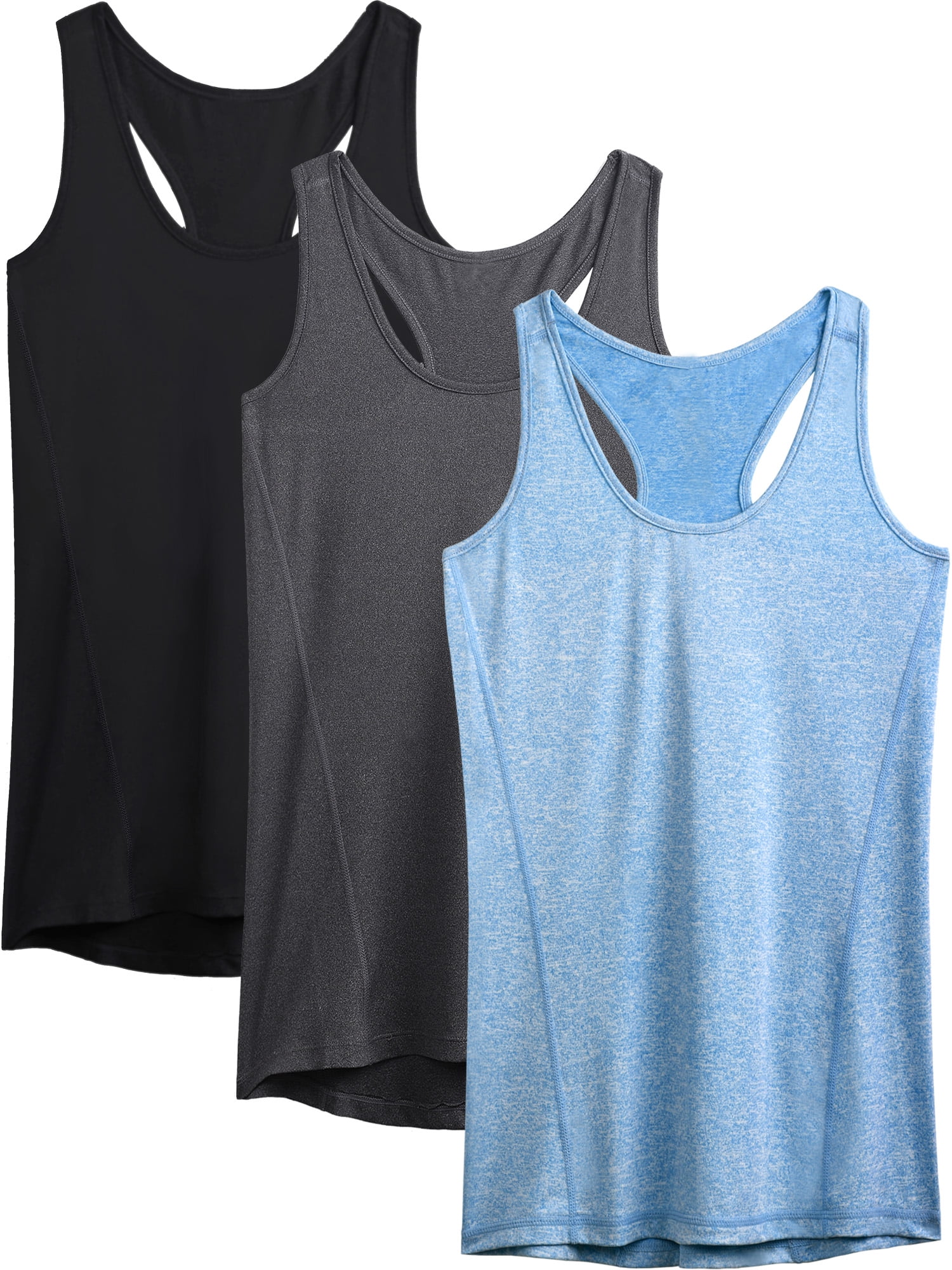 3 Pack Sport Tank Tops - Sleeveless Running Gym Workout Fitness Slim Tops (TM7)(F101)(F8)