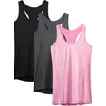 thumbnail image 1 of NELEUS Womens Workout Yoga Tank Top Racerback Running Athletic Shirts 3 Pack,Black+Dark Gray+Rose Red,US Size M, 1 of 8