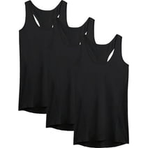 NELEUS Womens Workout Yoga Tank Top Racerback Running Athletic Shirts 3 Pack,Black,US Size L