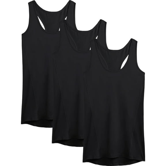 NELEUS Womens Workout Yoga Tank Top Racerback Running Athletic Shirts 3 Pack,Black,US Size M
