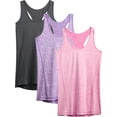 thumbnail image 1 of NELEUS Womens Workout Yoga Tank Top Racerback Running Athletic Shirts 3 Pack,Dark Gray+Purple+Rose Red,US Size L, 1 of 8