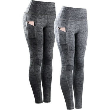 NELEUS Womens Yoga Leggings Ankle High Waist Tummy Control with Side Pocket,Black+Gray,US Size 3XL