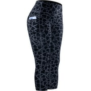Womens Yoga Leggings Capri for Workout High Waist Tie-Dye Printed with Two Pockets,Heart Print,US Size S