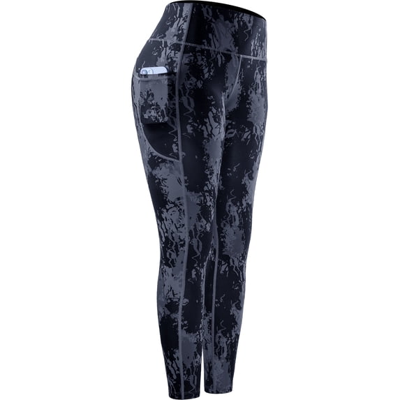 NELEUS Womens Yoga Leggings for Workout High Waist Ankle Length Tie-Dye Printed with Two Pockets,Splinter Print,US Size M