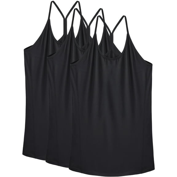 NELEUS Womens Yoga Tank Tops Racerback Athletic Workout Strap Camisole Shirts,3 packs, Black,US Size L