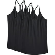 NELEUS Womens Yoga Tank Tops Racerback Athletic Workout Strap Camisole Shirts,3 packs, Black,US Size S