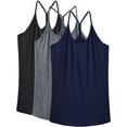 thumbnail image 1 of NELEUS Womens Yoga Tank Tops Racerback Athletic Workout Strap Camisole Shirts,Black+Gray+Navy Blue,US Size 2XL, 1 of 8