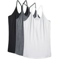 thumbnail image 1 of NELEUS Womens Yoga Tank Tops Racerback Athletic Workout Strap Camisole Shirts,Black+Gray+White,US Size M, 1 of 8