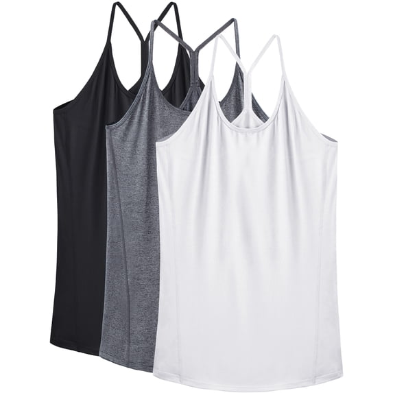 NELEUS Womens Yoga Tank Tops Racerback Athletic Workout Strap Camisole Shirts,Black+Gray+White,US Size XL