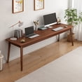 thumbnail image 1 of NELYE 63" Extra Long Two Person Simple Wooden Writing Desk, Walnut Finish, 1 of 7