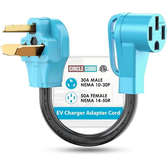 NEMA 10-30P to 14-50R EV Charger Adapter Cord Compatible with Tesla Model 3/S/X/Y, 30 Amp Dryer to 50 Amp EV for Level 2 Charging, ETL Listed (Not for RV or Dryer)