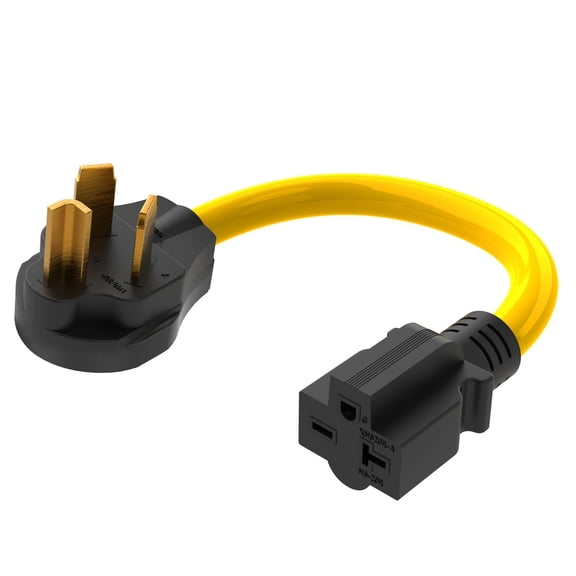 NEMA 10-30P to NEMA 6-20/6-15 1FT 10 AWG Cord Adapter for EV Charging
