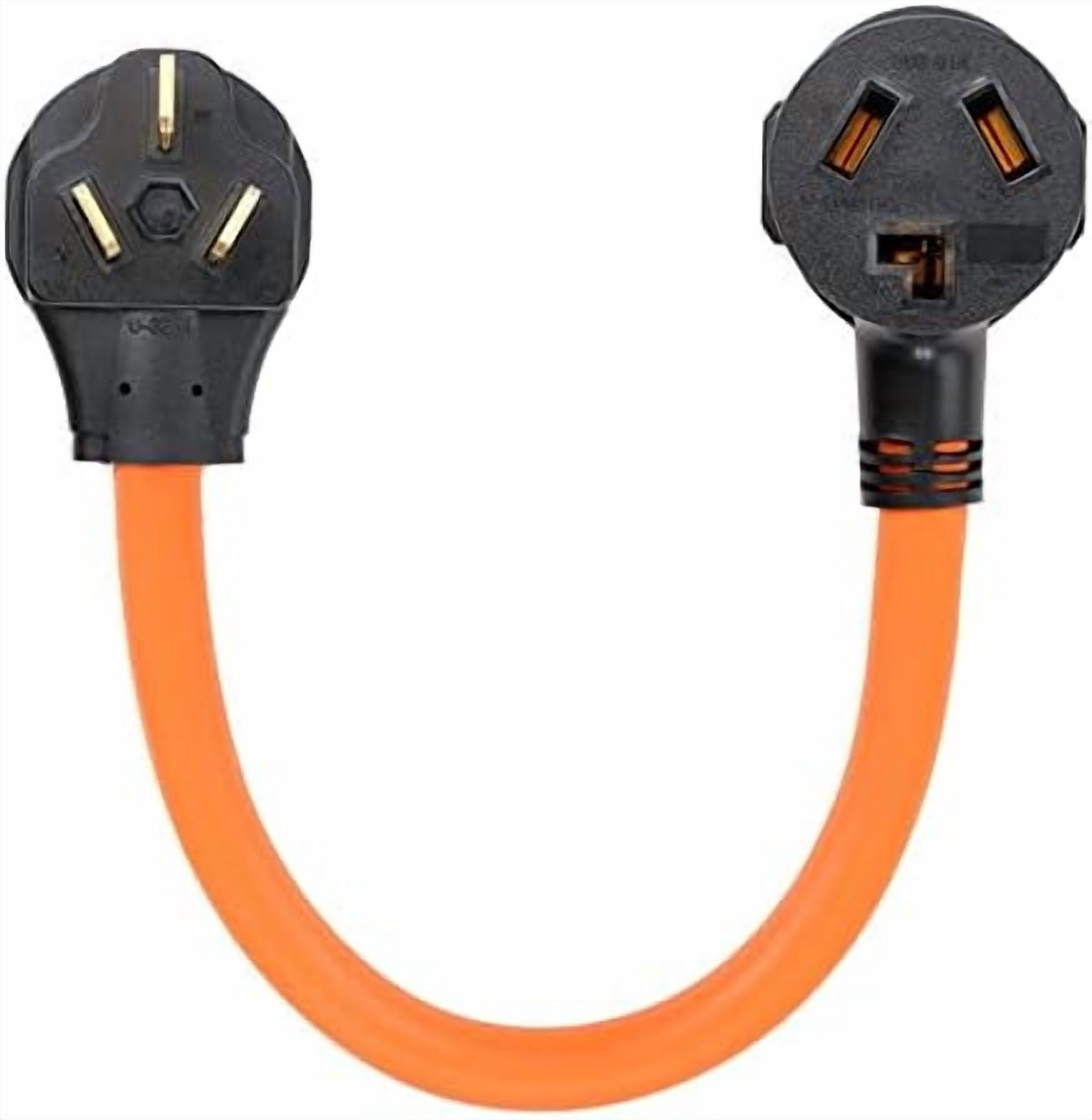 NEMA 10-50P Male to 10-30R Female Dryer Adapter Plug, 1.5FT 3 Prong to 3 Prong Dryer Adapter Cord, 50 Amp Male Plug to 30 Amp Socket STW 10/3 AWG, 250V