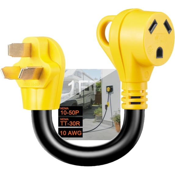 NEMA 10-50P Male to TT-30R AC Power Adapter Cord, 125 Volt - Walmart.com