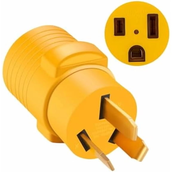 NEMA 10-50P to 6-50R Welder Adaper Plug, 50Amp 240V 3 Prong to 3 Prong Generator Welder Dryer EV Charger Power Adapter Plug