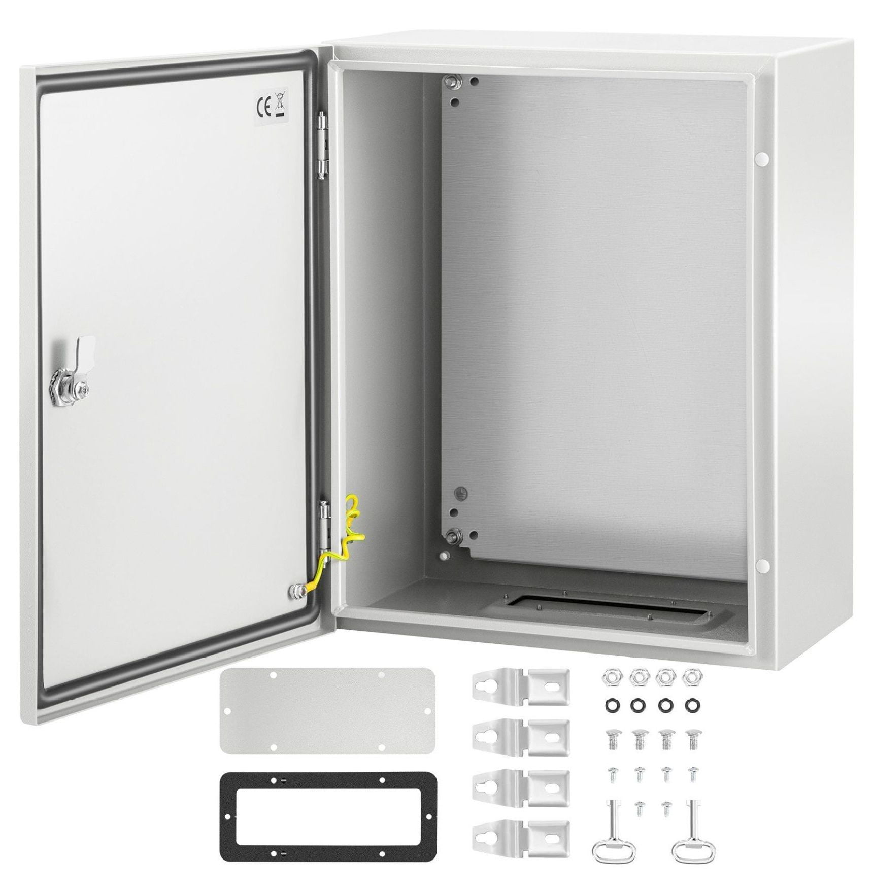 NEMA 4X Steel Enclosure 20x16x10", Waterproof Electrical Box, IP66 Outdoor Junction Box with Mounting Plate - Steel Electrical Cabinet